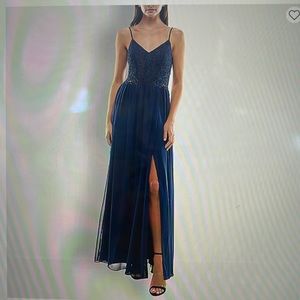 City triangle sleeveless appliqué embellished a-line dress